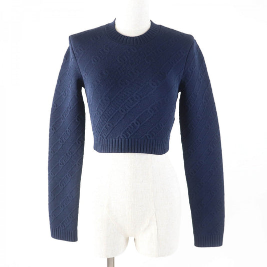 FENDI knit FZX831 Main: 58% rayon, 24% polypropylene, 10% nylon, 6% polyester, 2% polyurethane Navy Women 40