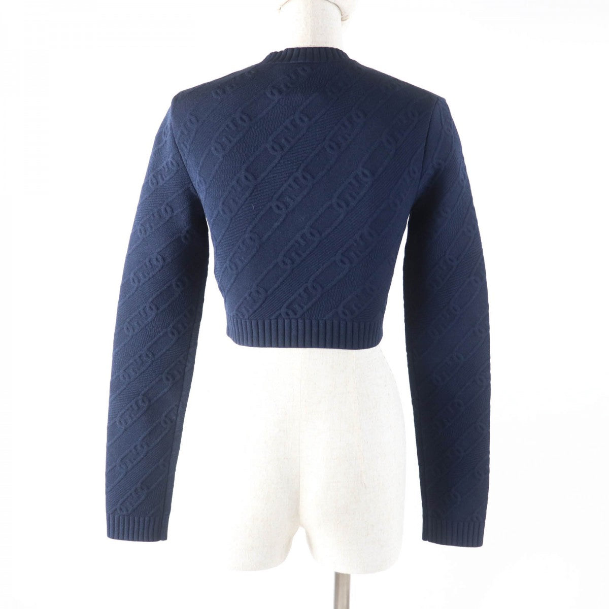 FENDI knit FZX831 Main: 58% rayon, 24% polypropylene, 10% nylon, 6% polyester, 2% polyurethane Navy Women 40