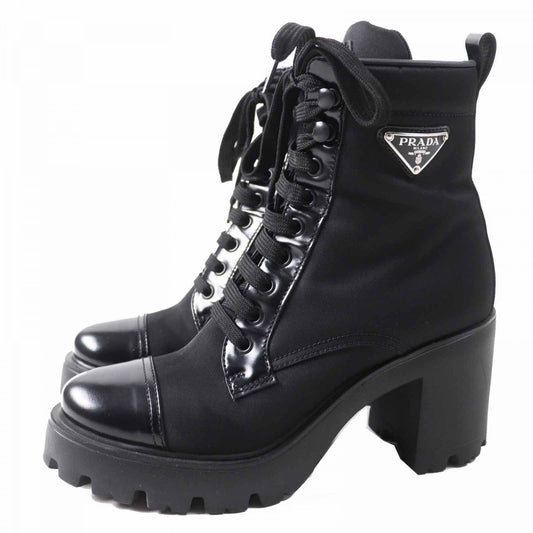 PRADA short boots 1T239N Main: Nylon, Part: Leather black Women 37.5