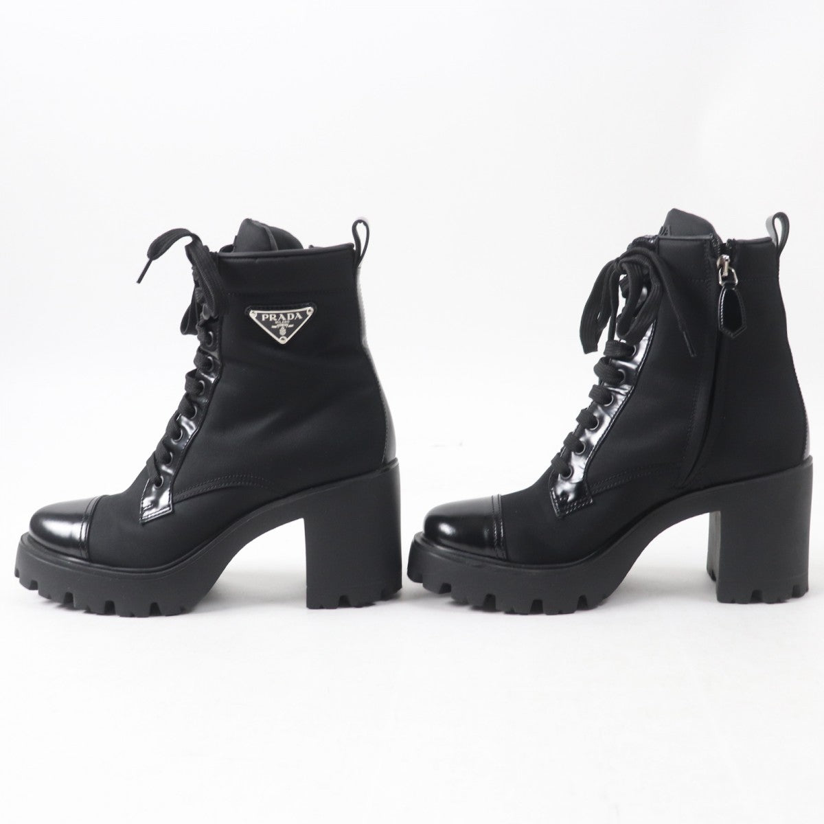 PRADA short boots 1T239N Main: Nylon, Part: Leather black Women 37.5