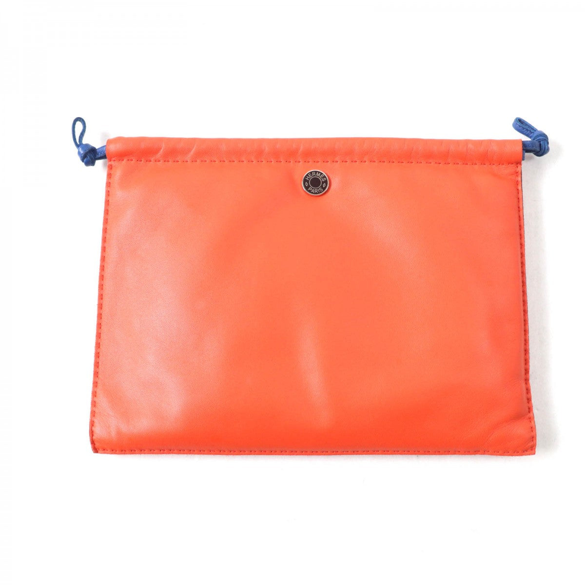 HERMES Cosmetics Pouch Main: Anjou Miro Swift Orange blue Pillow Women