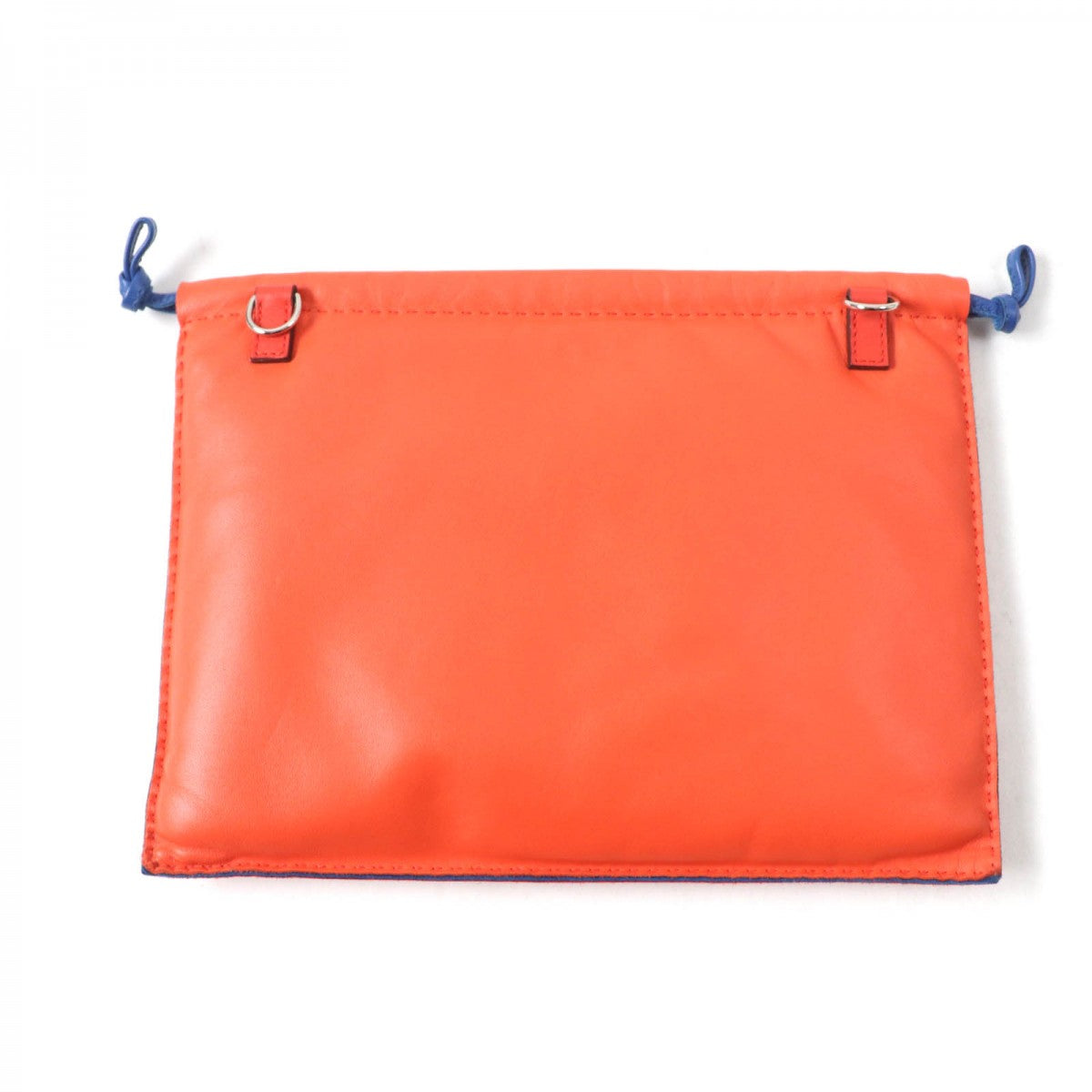 HERMES Cosmetics Pouch Main: Anjou Miro Swift Orange blue Pillow Women