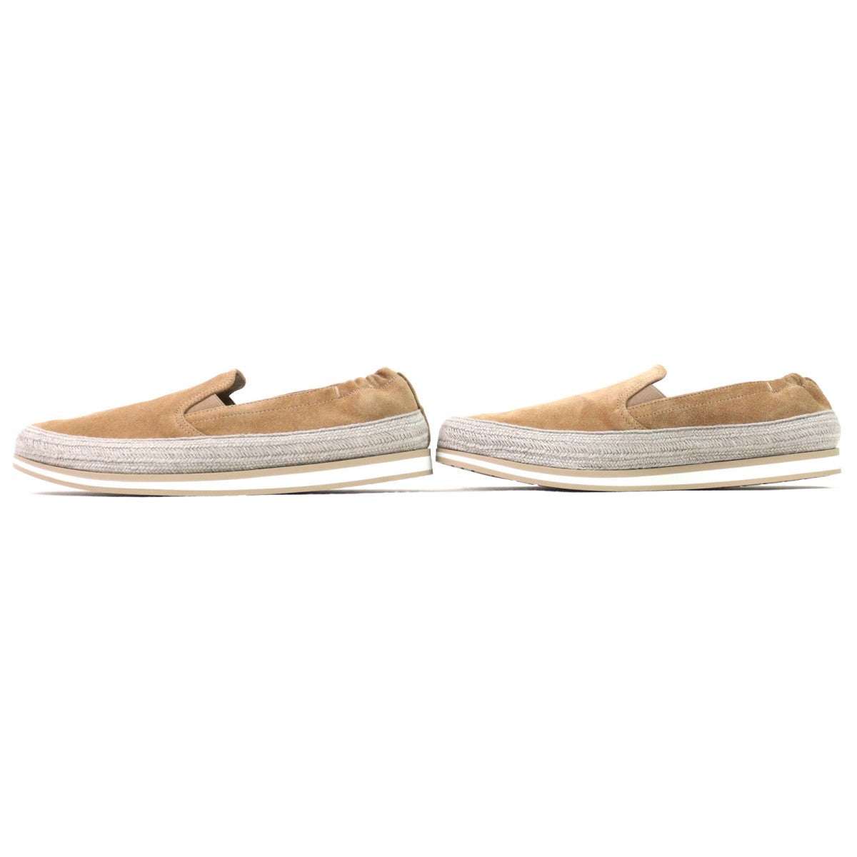 PRADA Slip-on 2DG126 Main: Suede leather natural mens 6.5