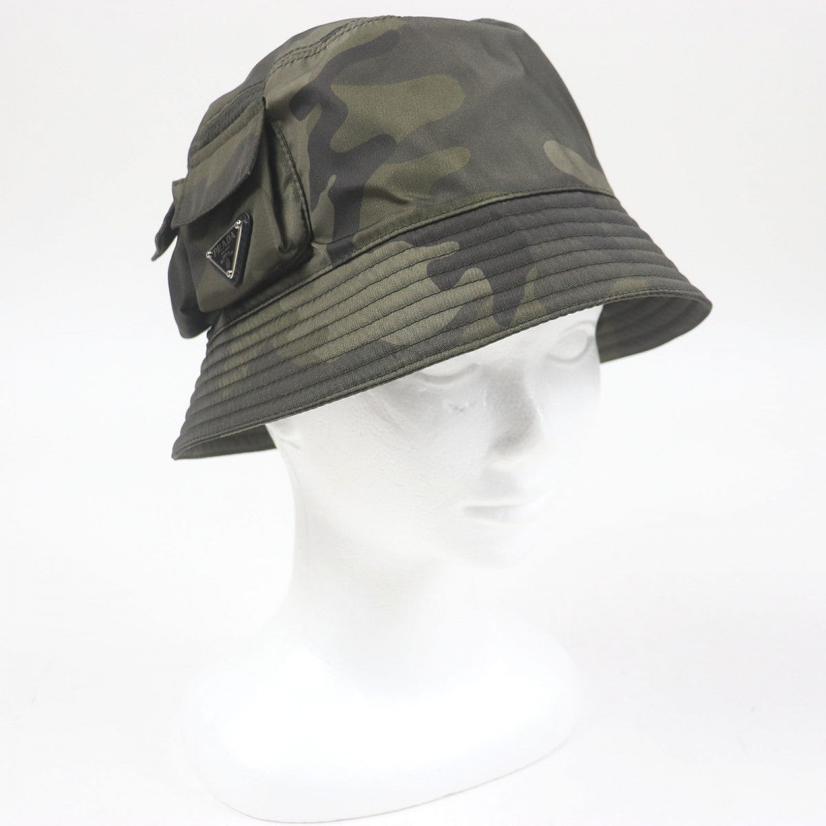 PRADA Other hats 2HC350 Main: 100% nylon, some parts: cotton, some parts: calf leather khaki mens XXL