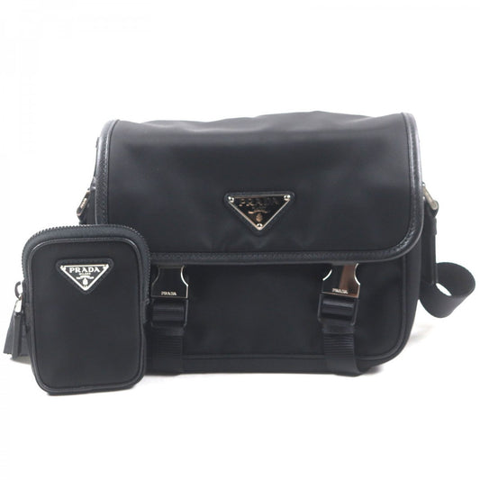 PRADA Shoulder Bag Main: Tessuto, Part: Saffiano leather black mens