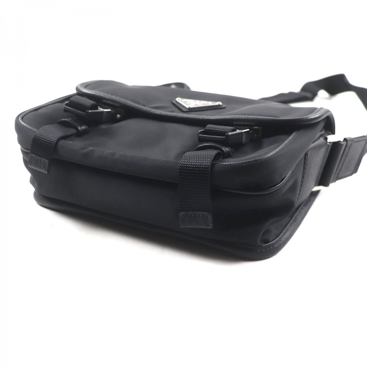 PRADA Shoulder Bag Main: Tessuto, Part: Saffiano leather black mens