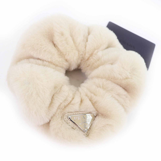 Prada Triangle With logo Sheep fur Hair Accessory