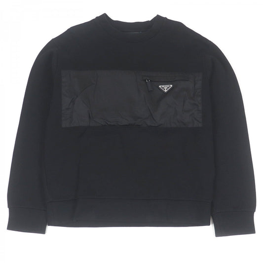 PRADA sweat UJL096 Main: 70% cotton, Main: 30% polyamide, Part: 100% recycled polyamide black mens S