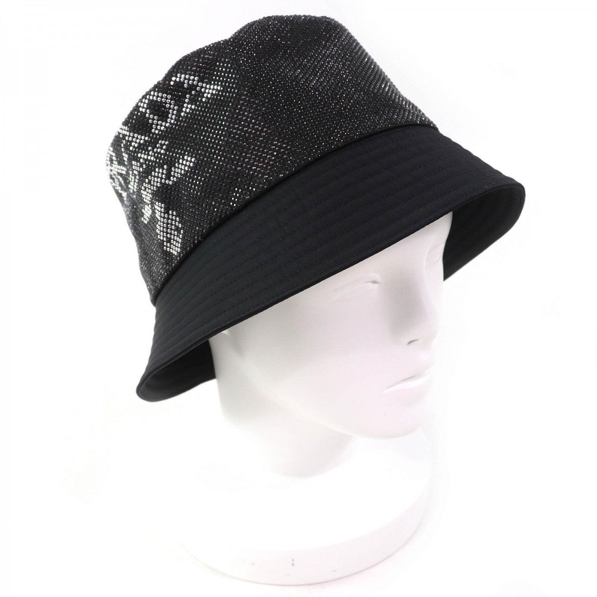 PRADA hat 2HC137 Outer: 100% recycled polyamide, Part: 72% viscose, Part: 28% silk, Lining: 100% cotton black Women XL