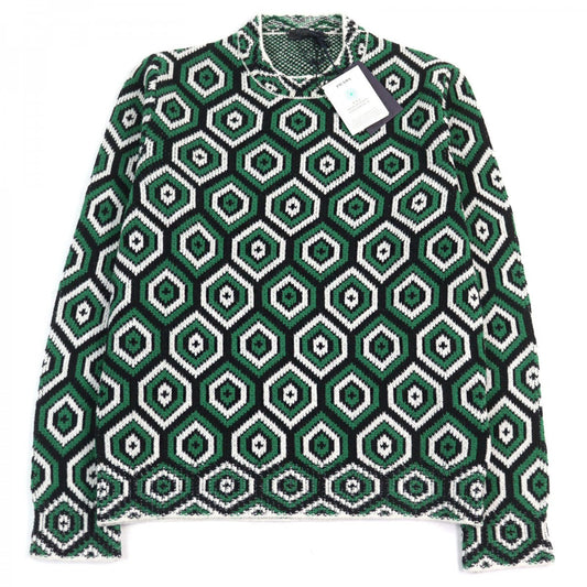 PRADA knit UMB429 Main: 70% wool, Main: 30% cashmere Green type All-over pattern mens 48