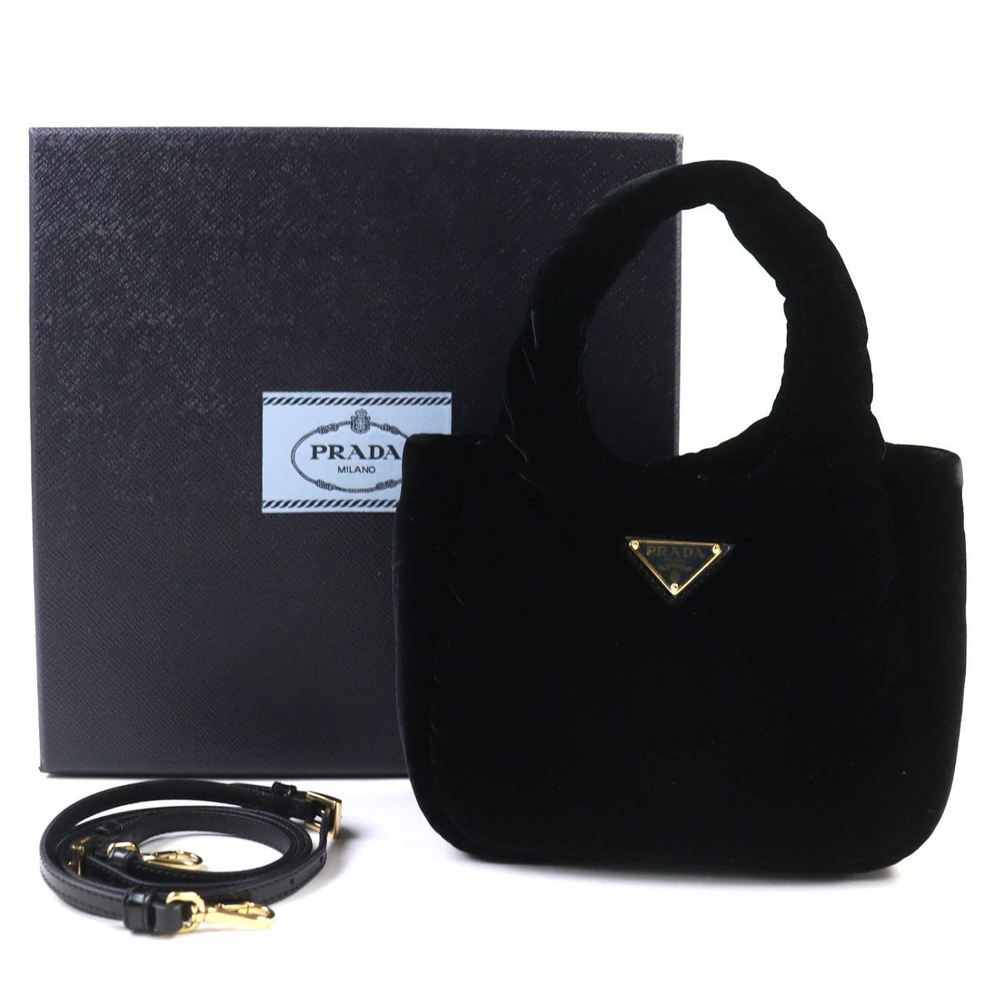 PRADA Shoulder Bag velvet black