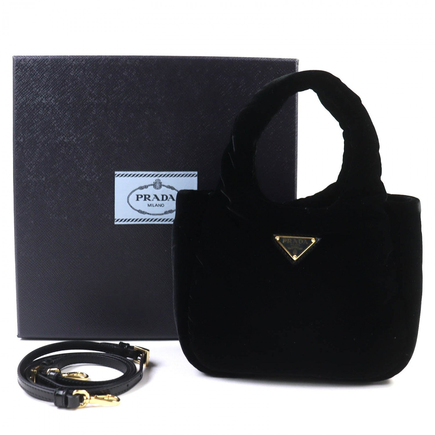 PRADA Shoulder Bag velvet black