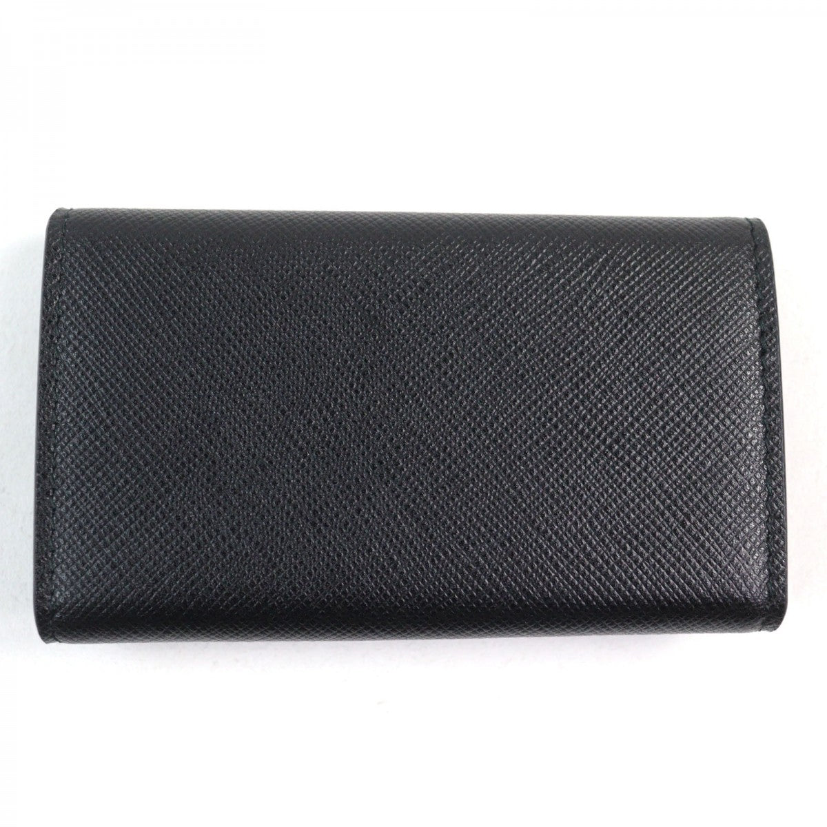 PRADA Key case Key holder 2PG222 Safiano leather Black Grey SAF.METAL6 series Key case Key holder