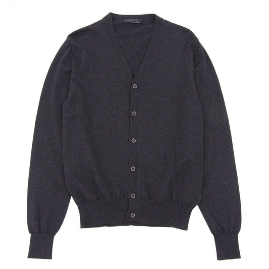 PRADA cardigan DNA959 Virgin wool Charcoal gray 46