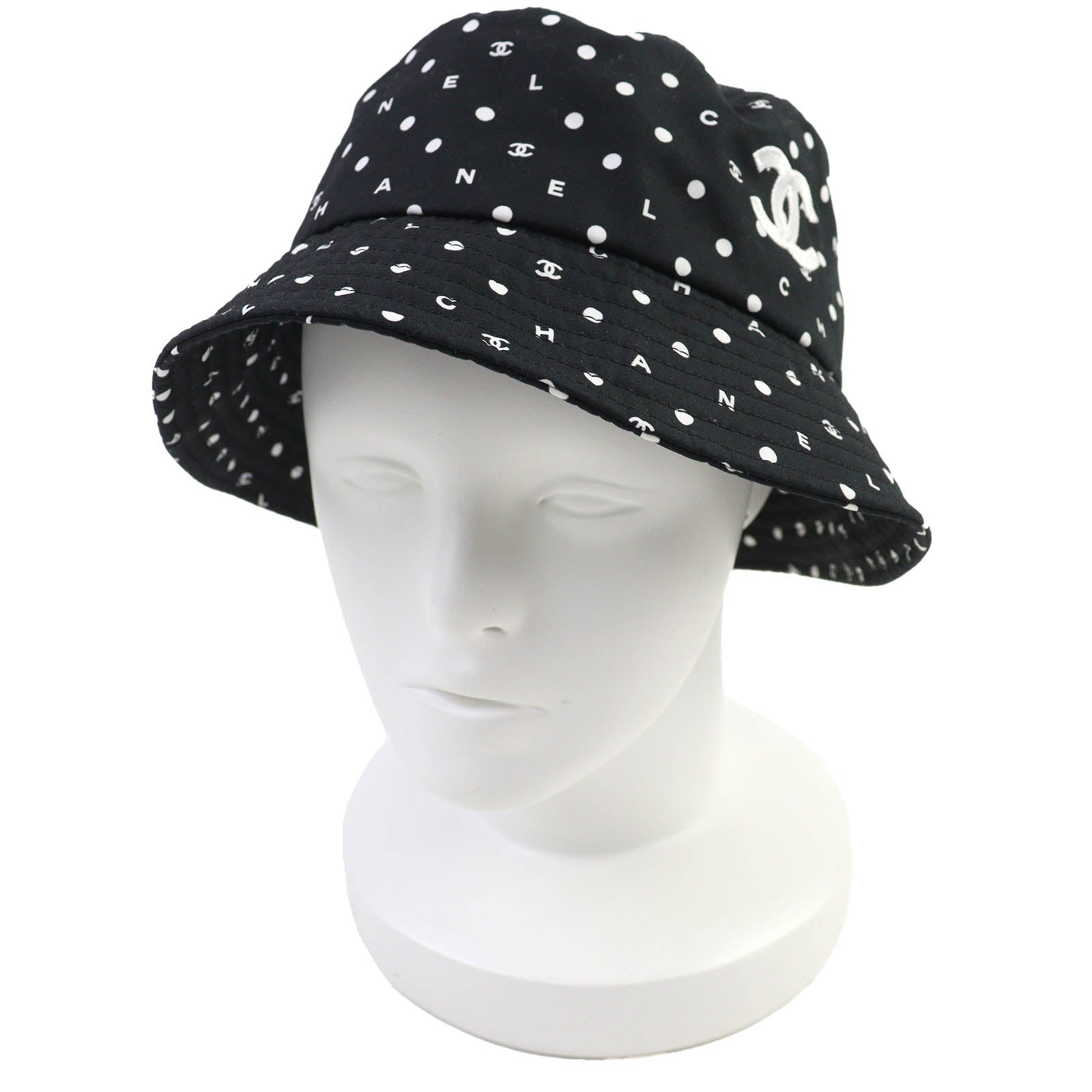Chanel COCO Mark Embroidered Cotton Bucket Hat Handbag