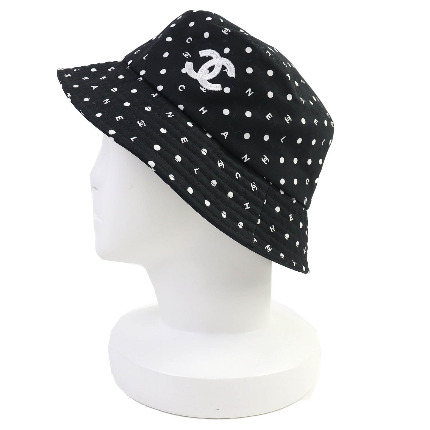 Chanel COCO Mark Embroidered Cotton Bucket Hat Handbag