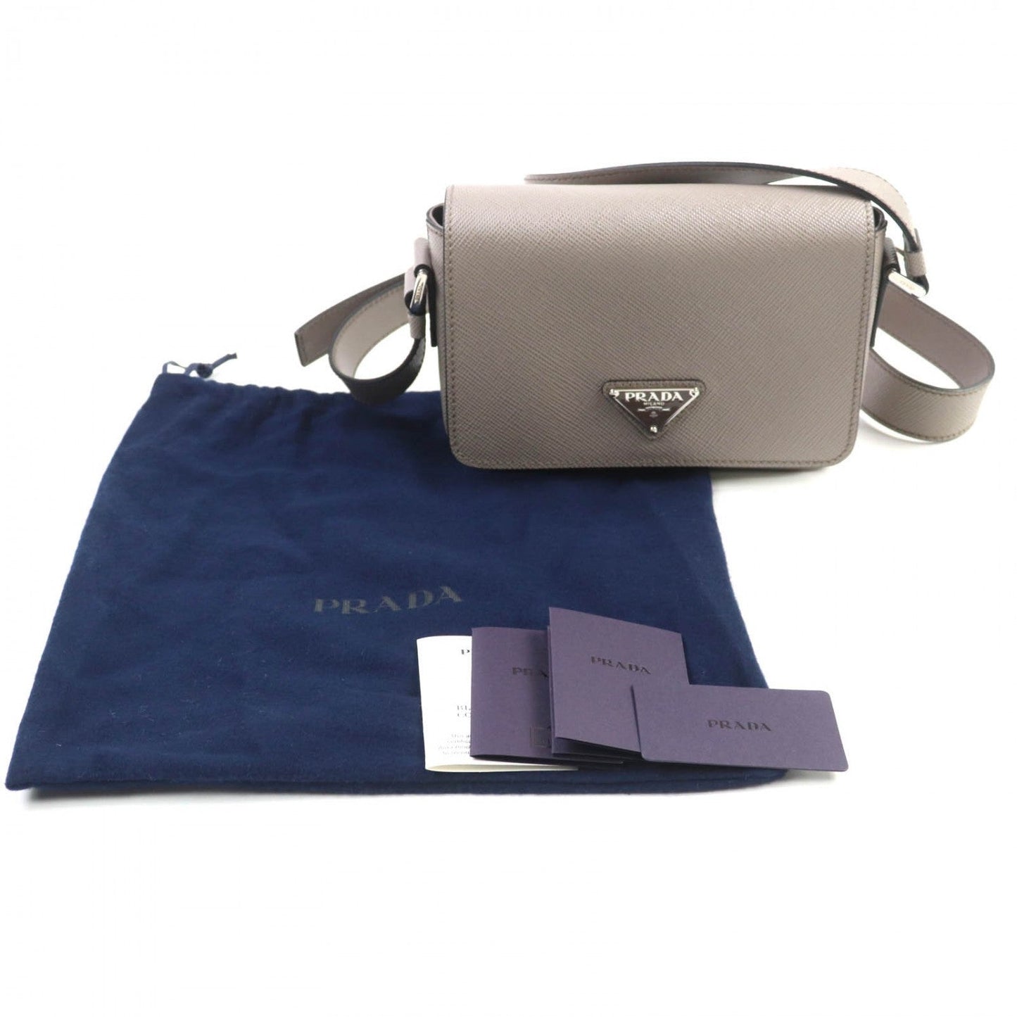 PRADA Shoulder Bag Safiano leather beige