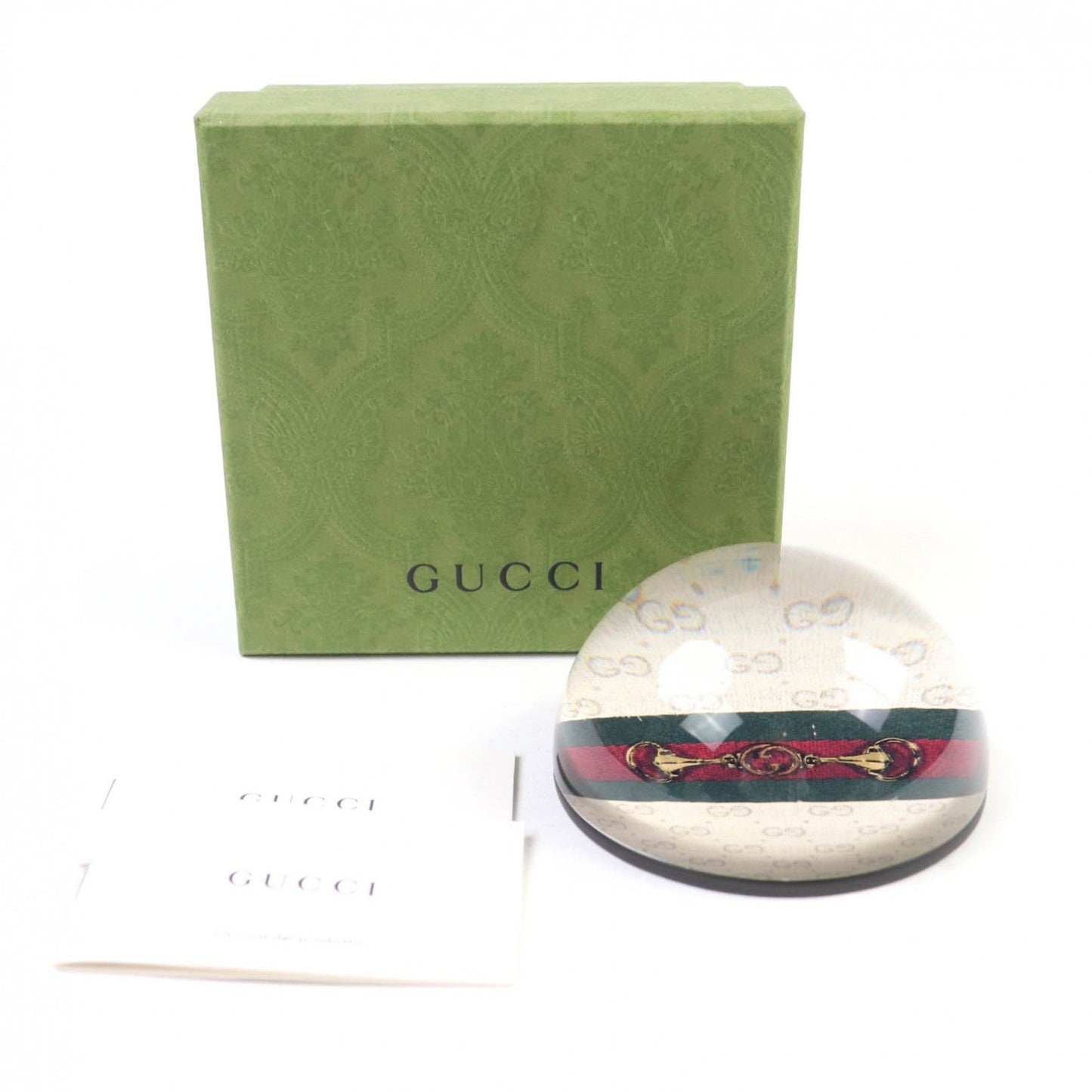 Gucci Horsebit Sherry Line Interlocking G Glass Paperweight