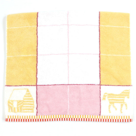 HERMES towel cotton White Pink Yellow Bag