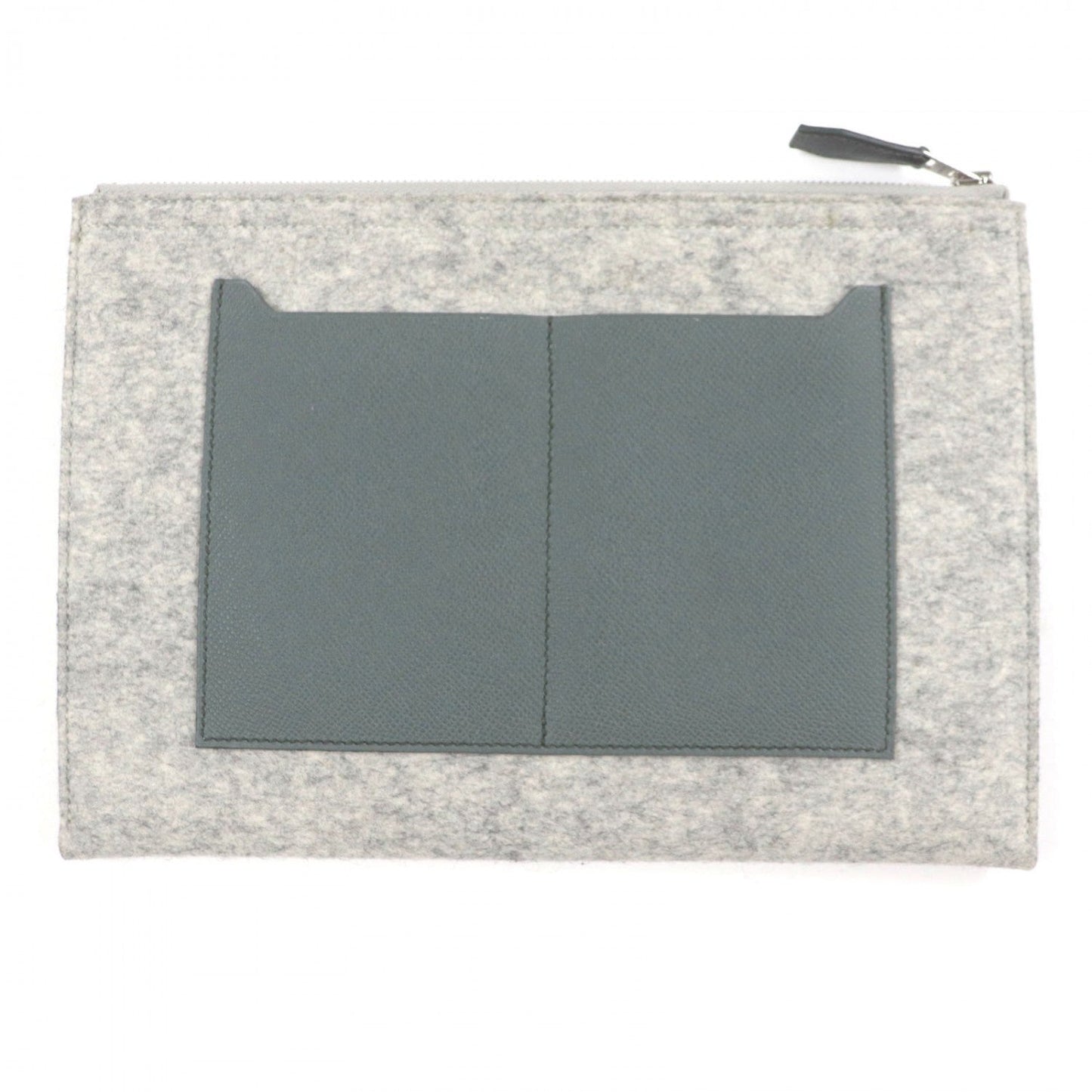 HERMES Clutch bag felt gray TOO DOO 29