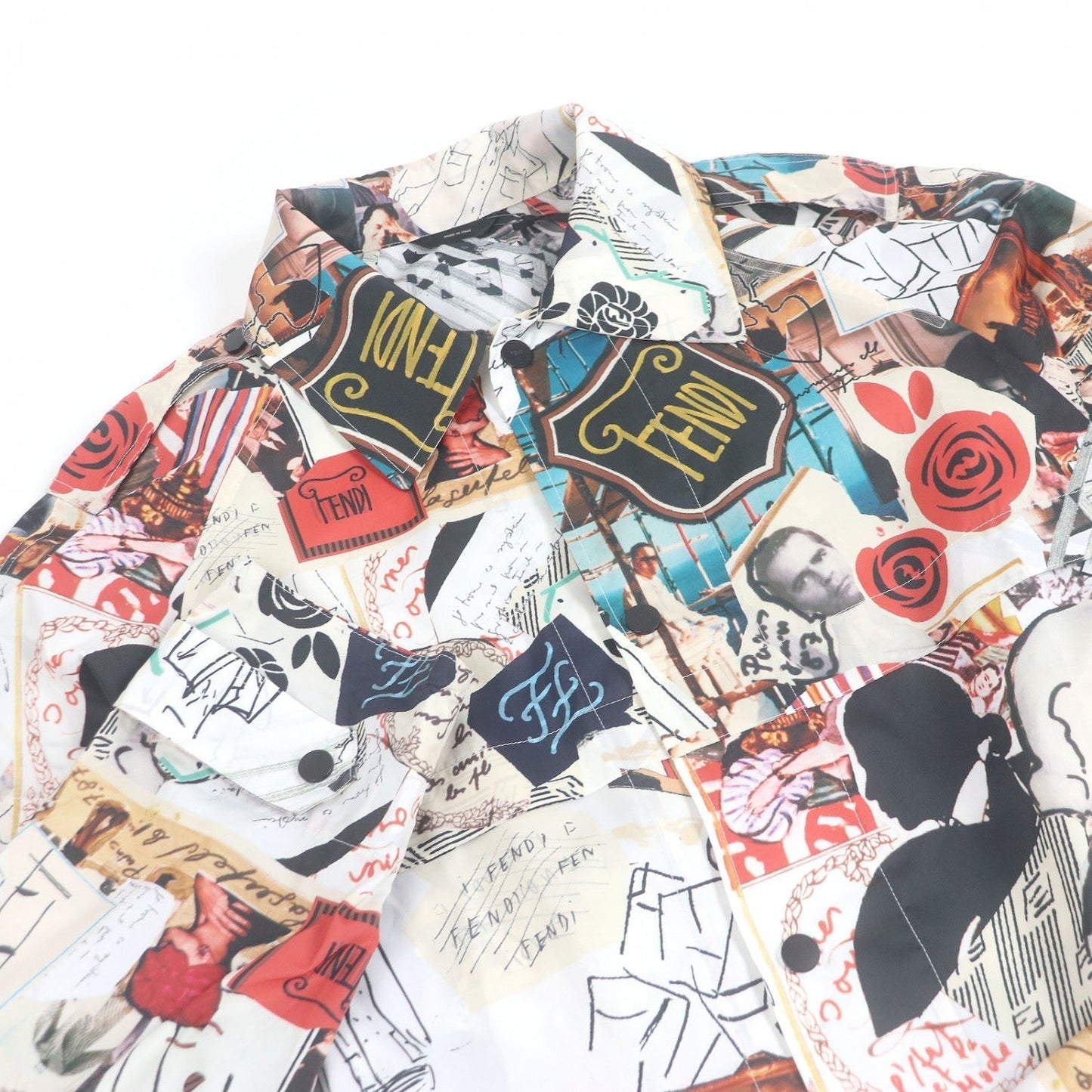 FENDI Stainless collar coat FF0295 polyester White type 44