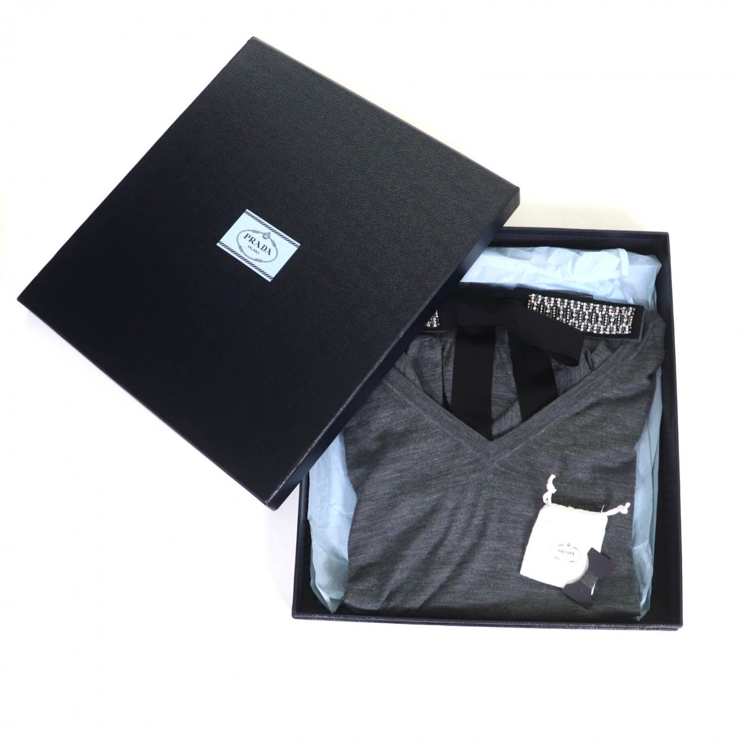 PRADA knit P24Q0U wool gray 40