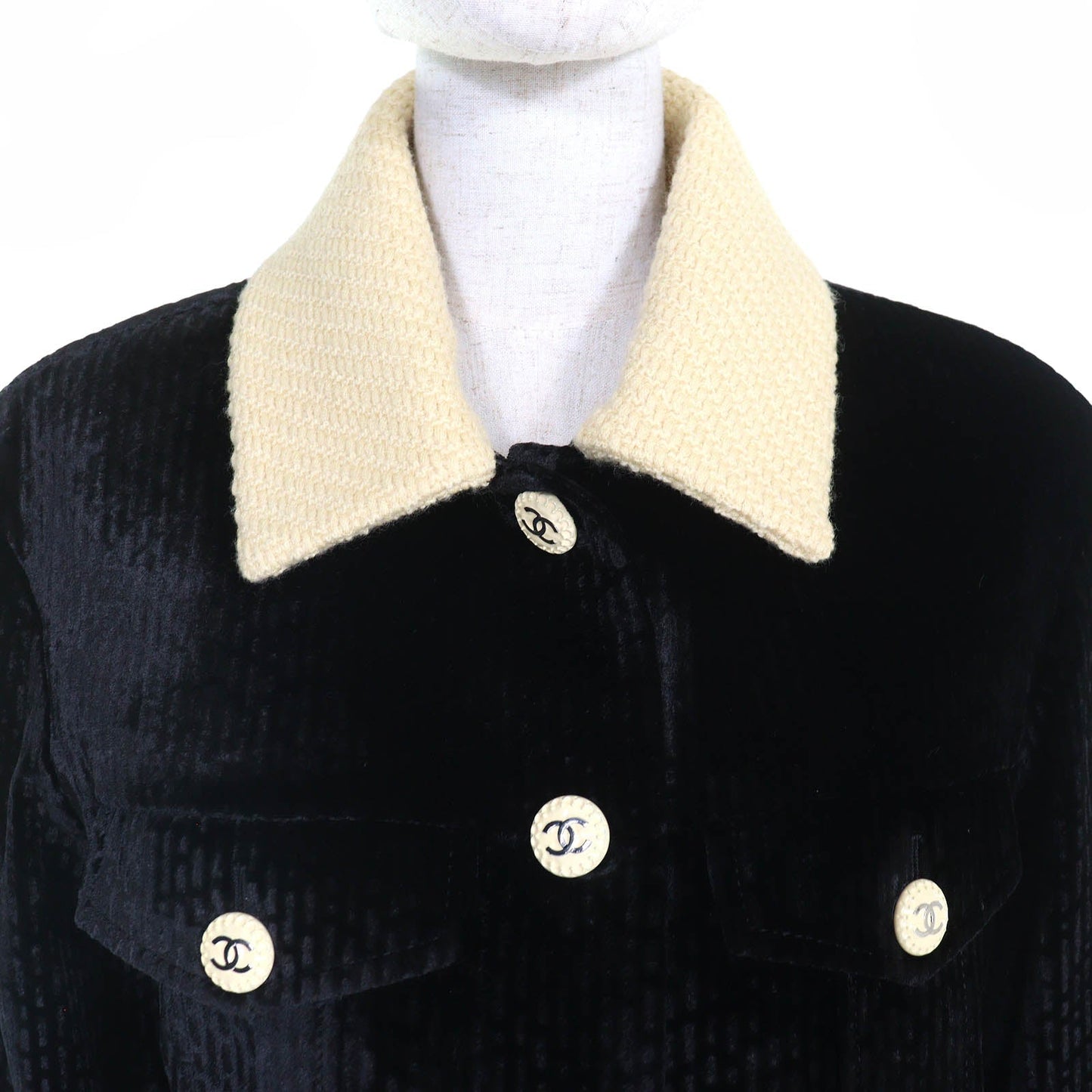 Chanel COCO Button Velvet Tweed Cropped Jacket Handbag