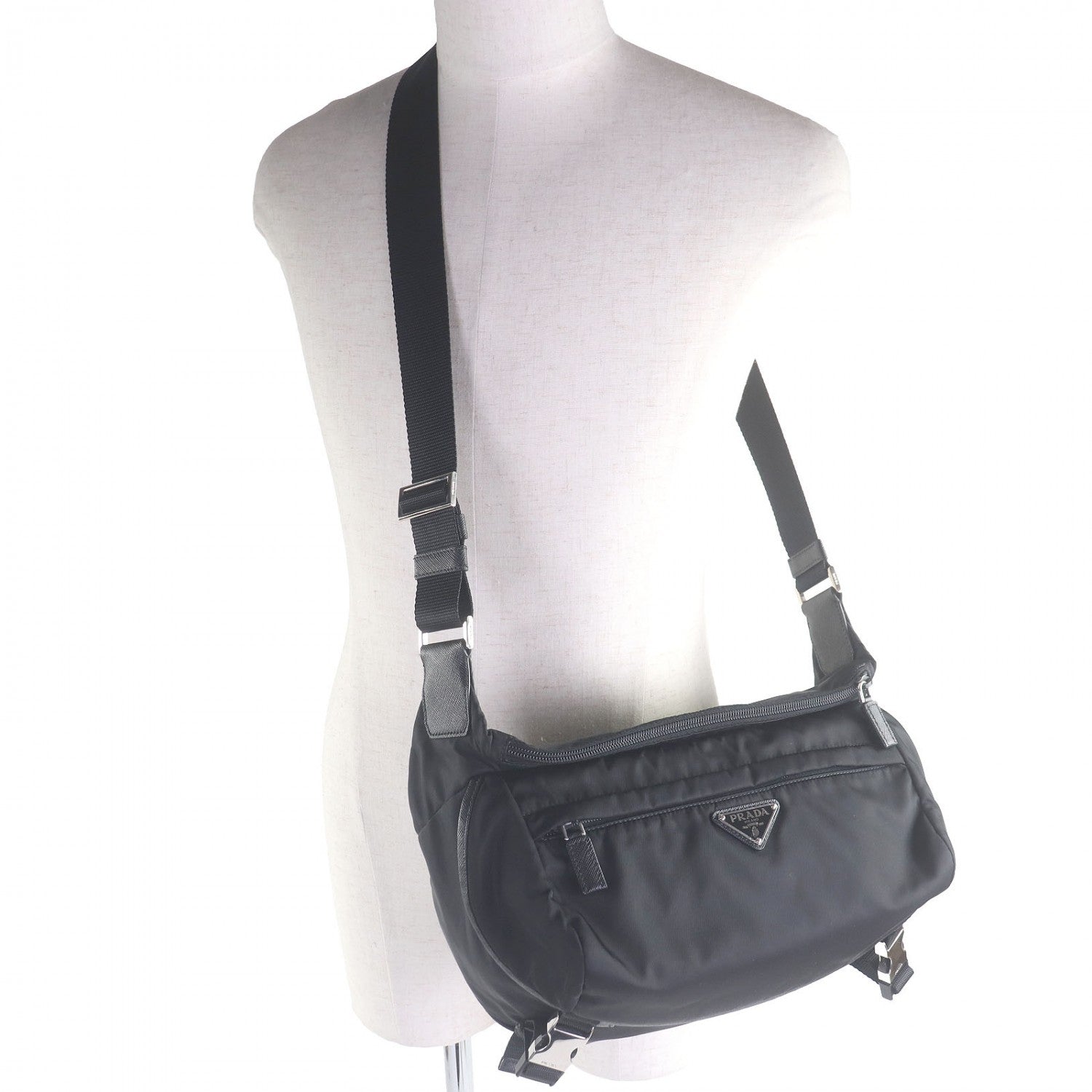 PRADA Shoulder Bag recycled polyamide black