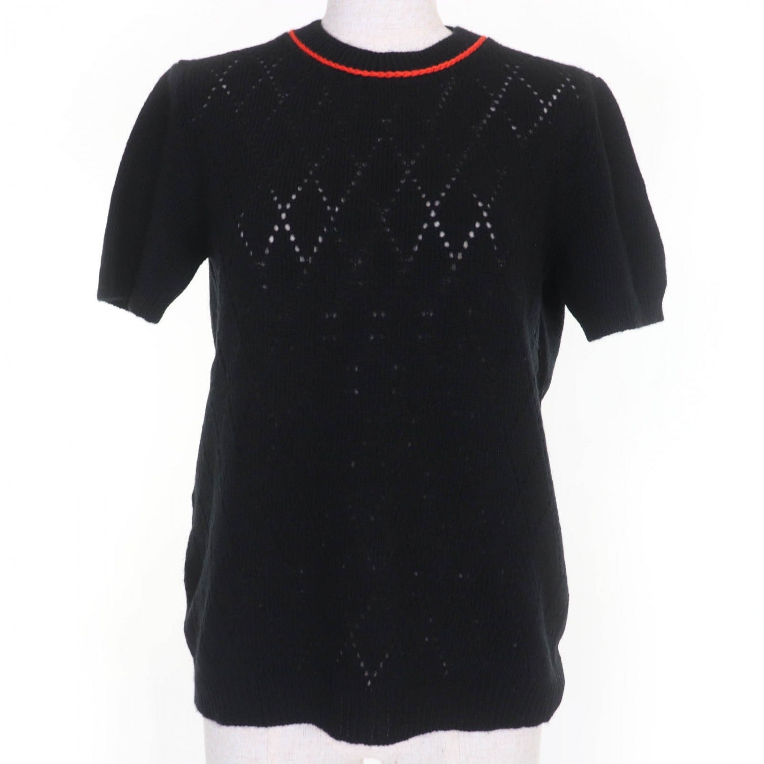 PRADA Short sleeve knit P24V63 wool black 40