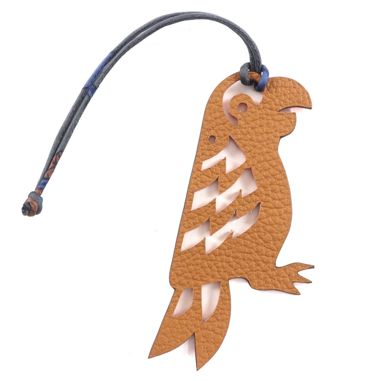 HERMES Bag charm leather Brown type Orange Petit Ash