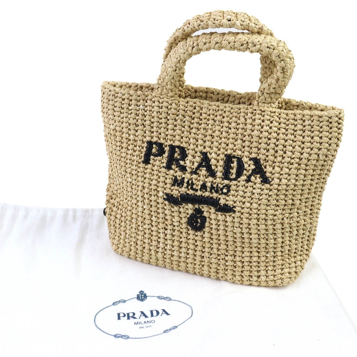 PRADA Tote Bag Rayon natural Raffia