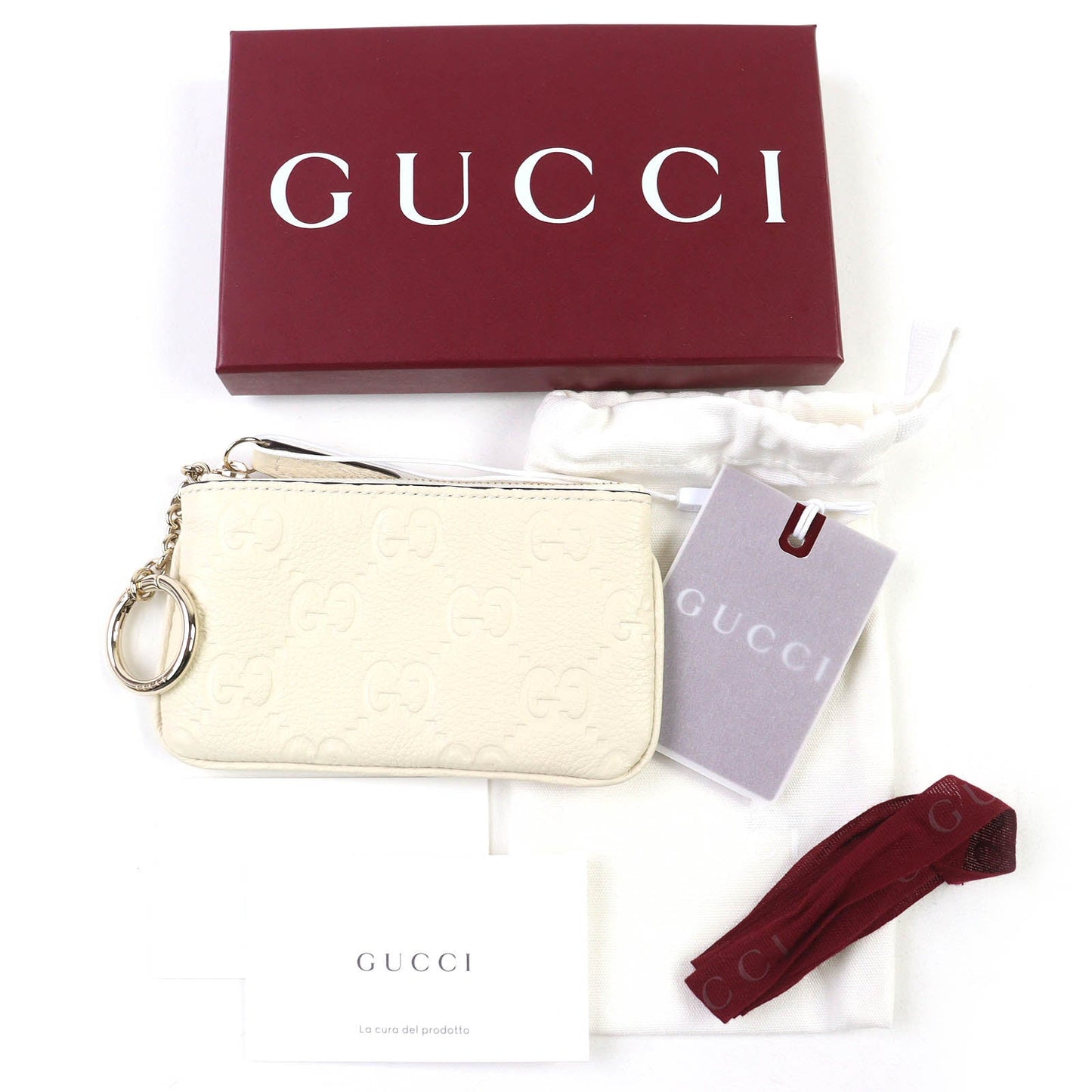 Gucci GG Emblem Leather Coin Case Key Pouch