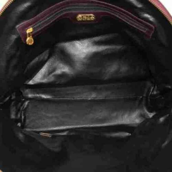 Fendi Burgundy Leather Pasta Line Bucket Satchel
