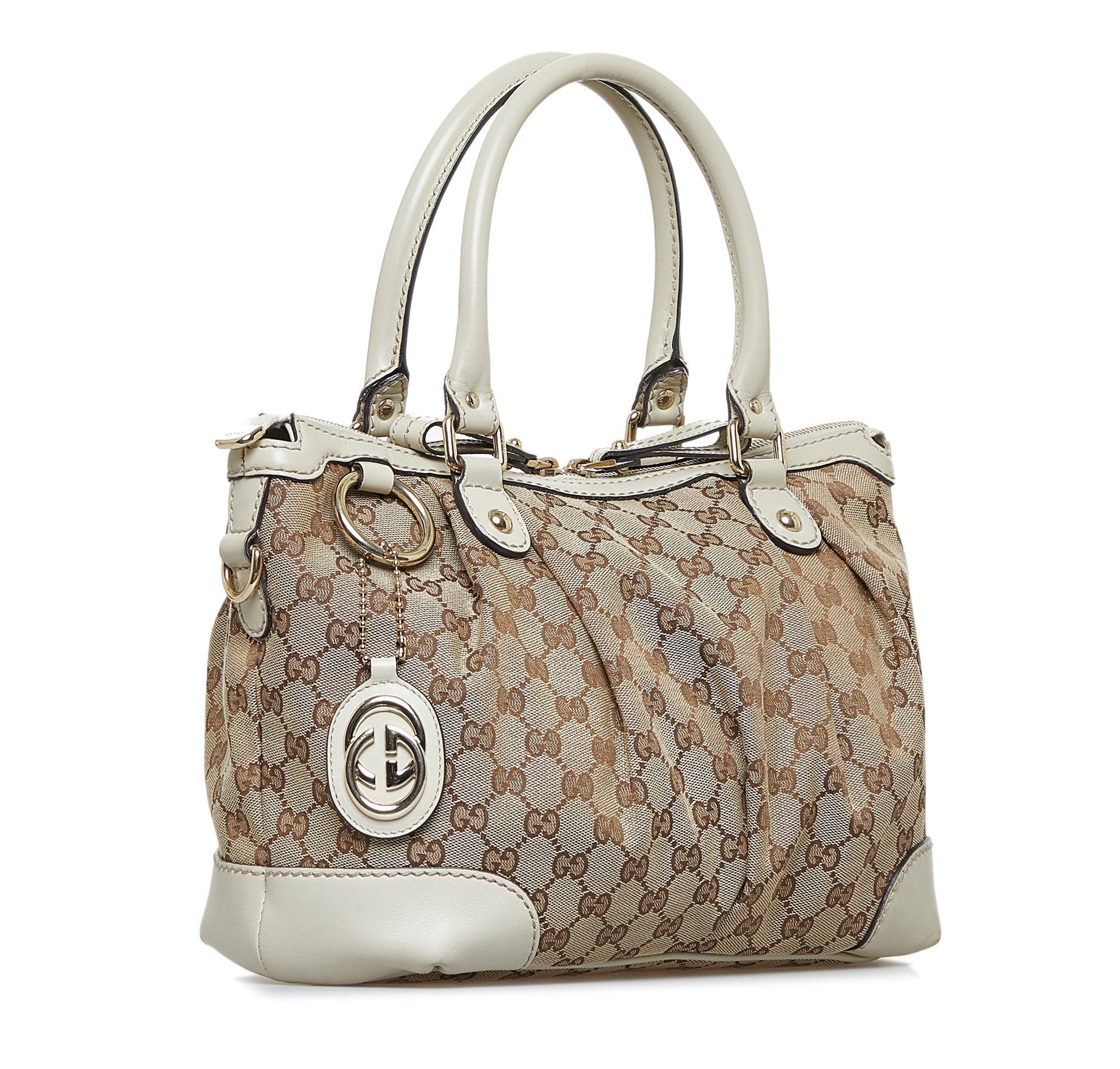 Gucci Leather Canvas Tote