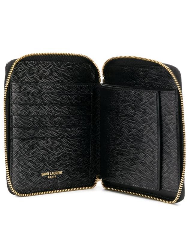 Luxury Saint Laurent Trending 2026 Monogram Compact Zipper Halfwallet Black