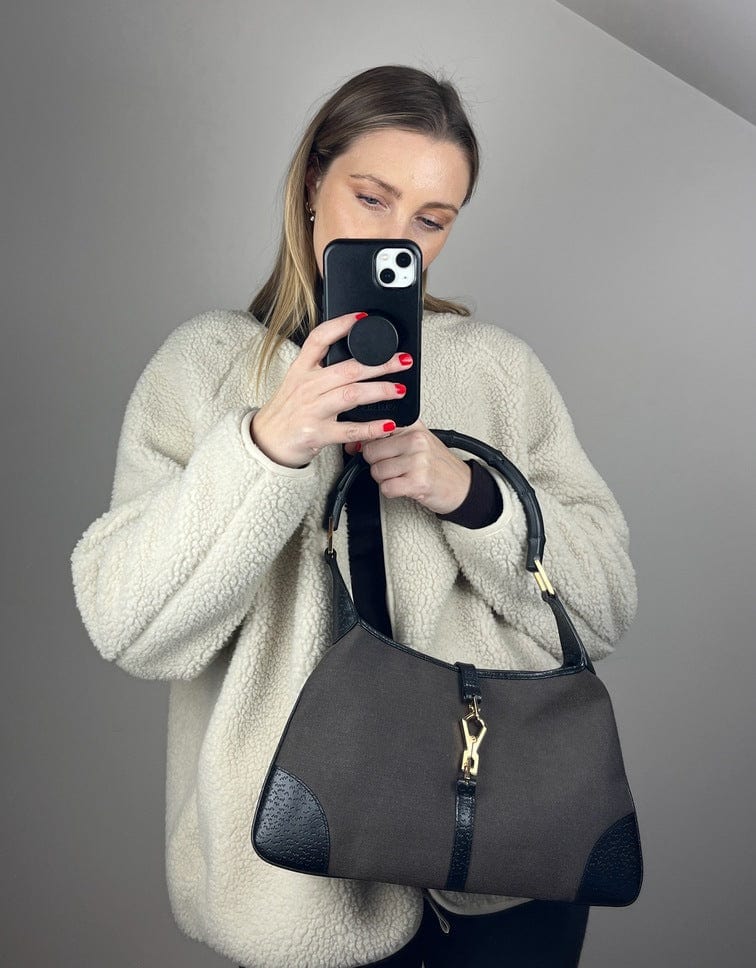 Gucci Nylon Leather Canvas Shoulder Bag