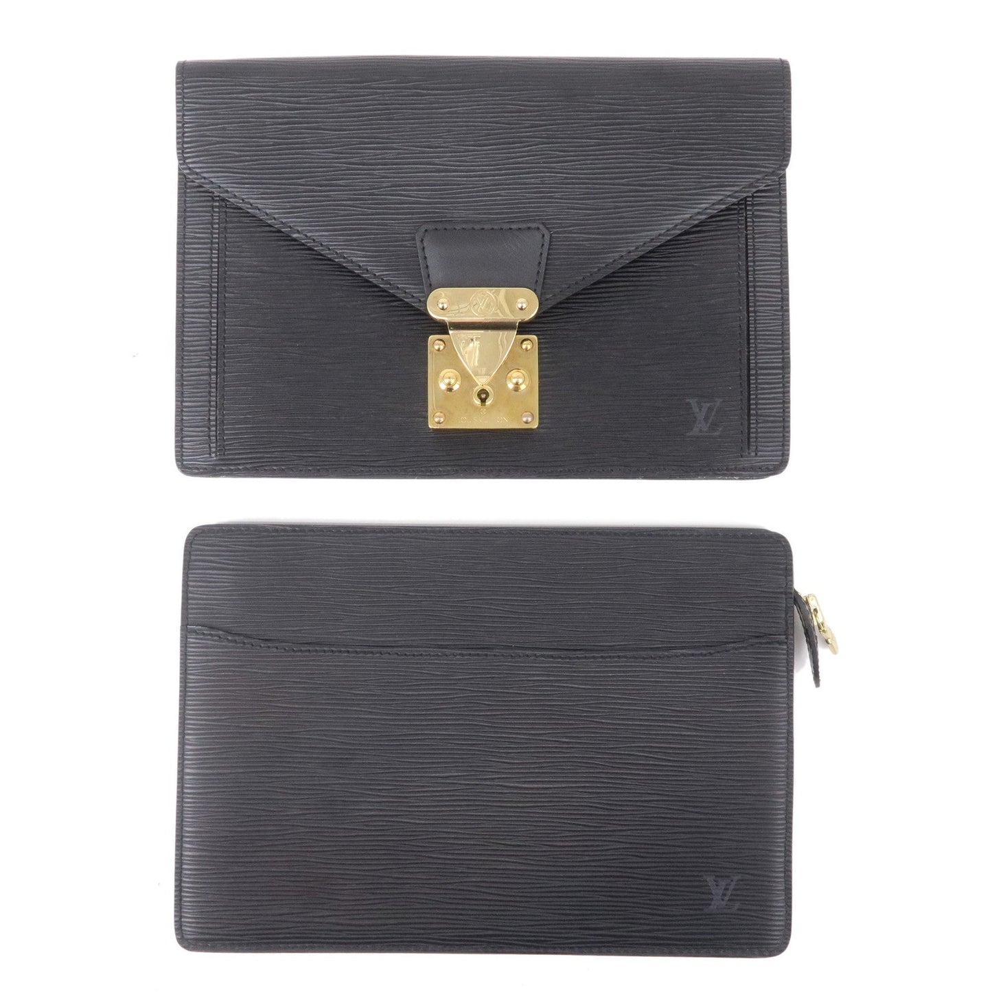 Louis Vuitton Set of 2 Epi Clutch Bag Black