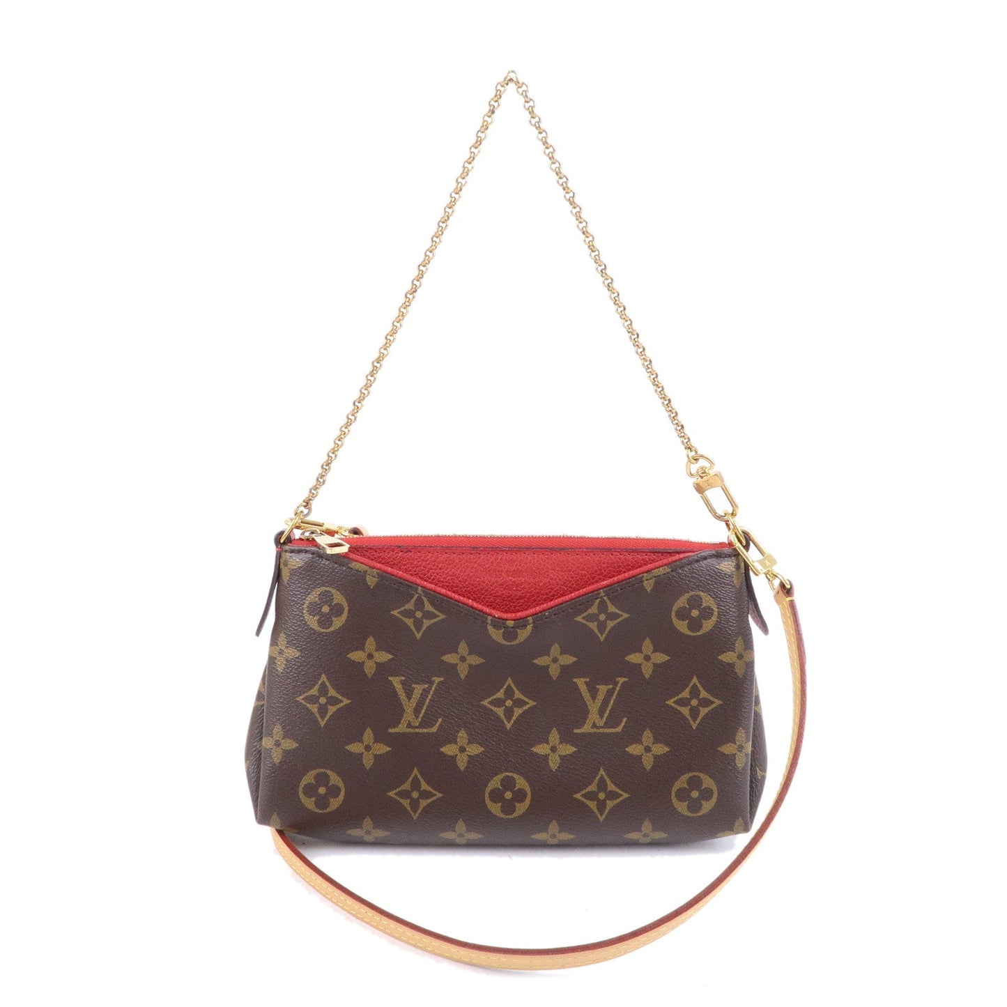 Louis Vuitton Monogram Pallas Clutch 2 Way Bag Cerise