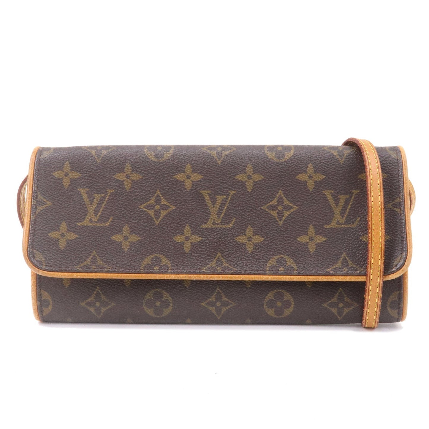 Louis Vuitton Monogram Pochette Twin GM 2Way Bag Brown
