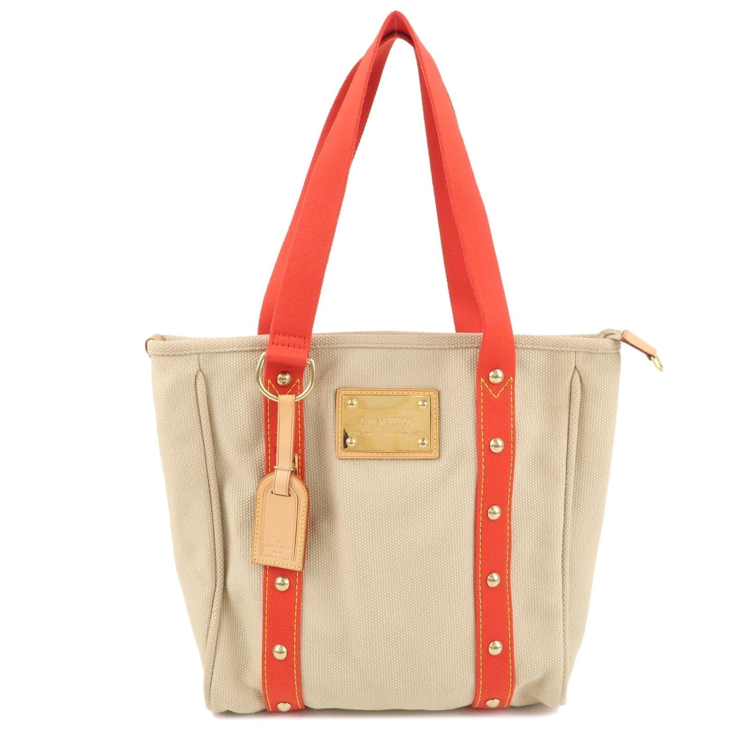 Louis Vuitton Antigua Cabas MM Tote Bag Hand Bag Rouge