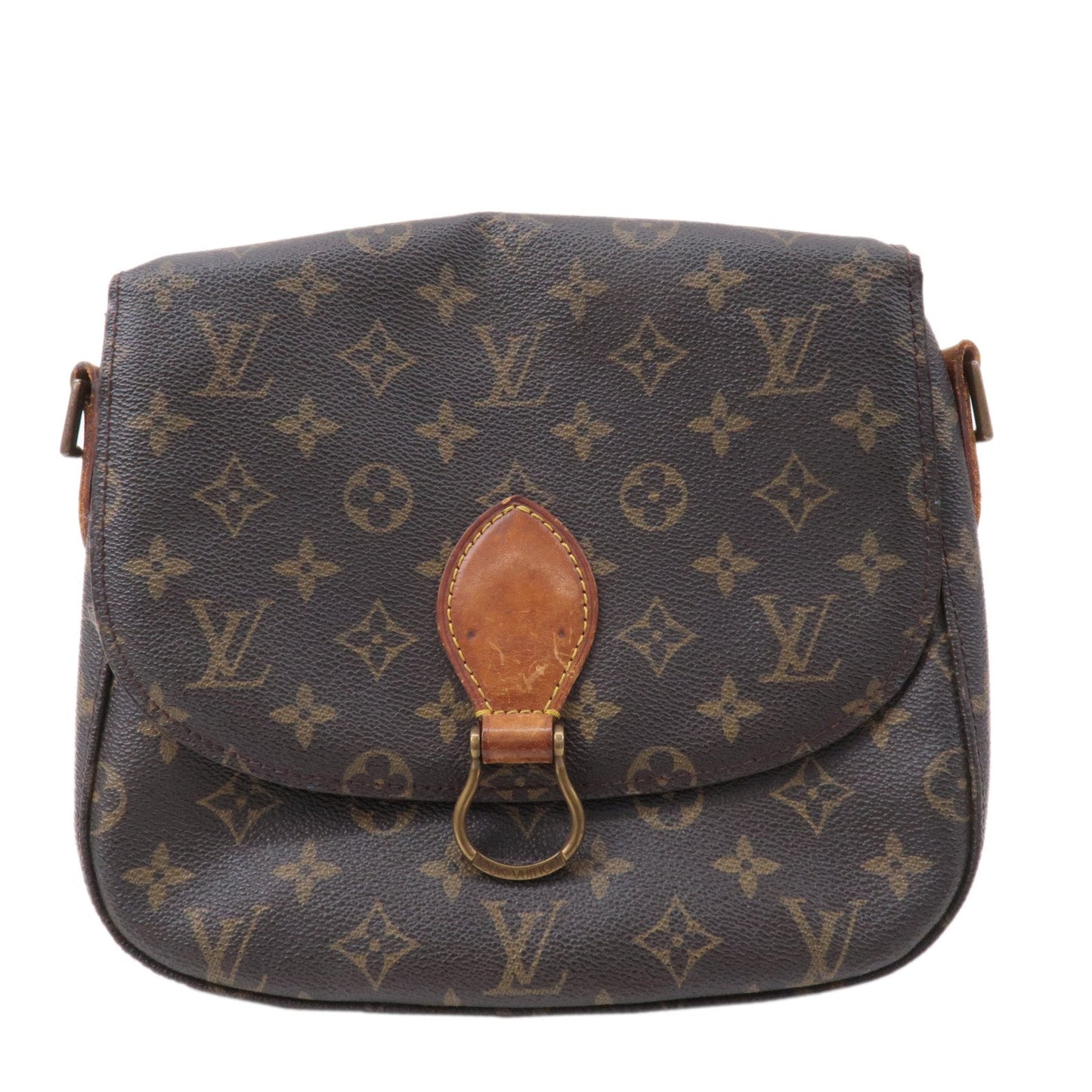 Authouis Louis Vuitton Monogram Saint Cloud GM Shoulder Bag Brown