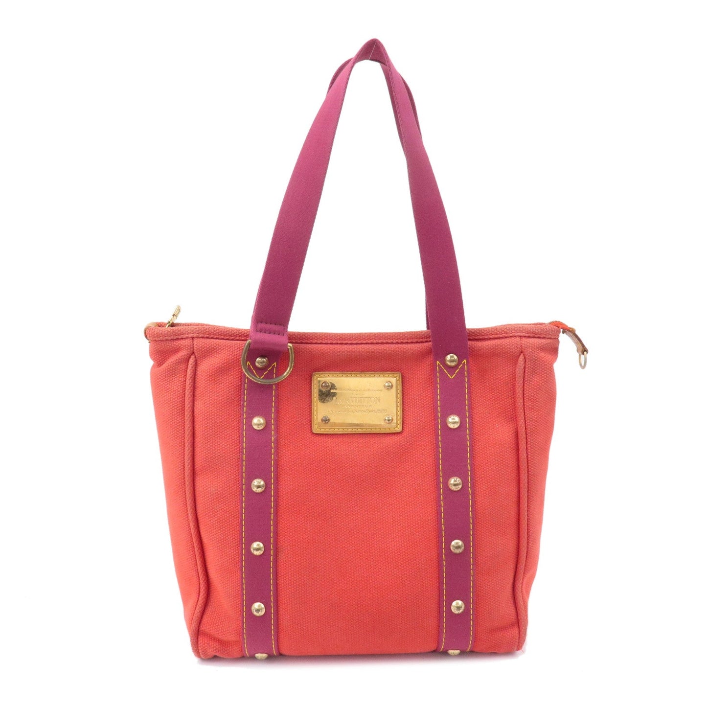 Louis Vuitton Antigua Cabas MM Tote Bag Hand Bag Rouge