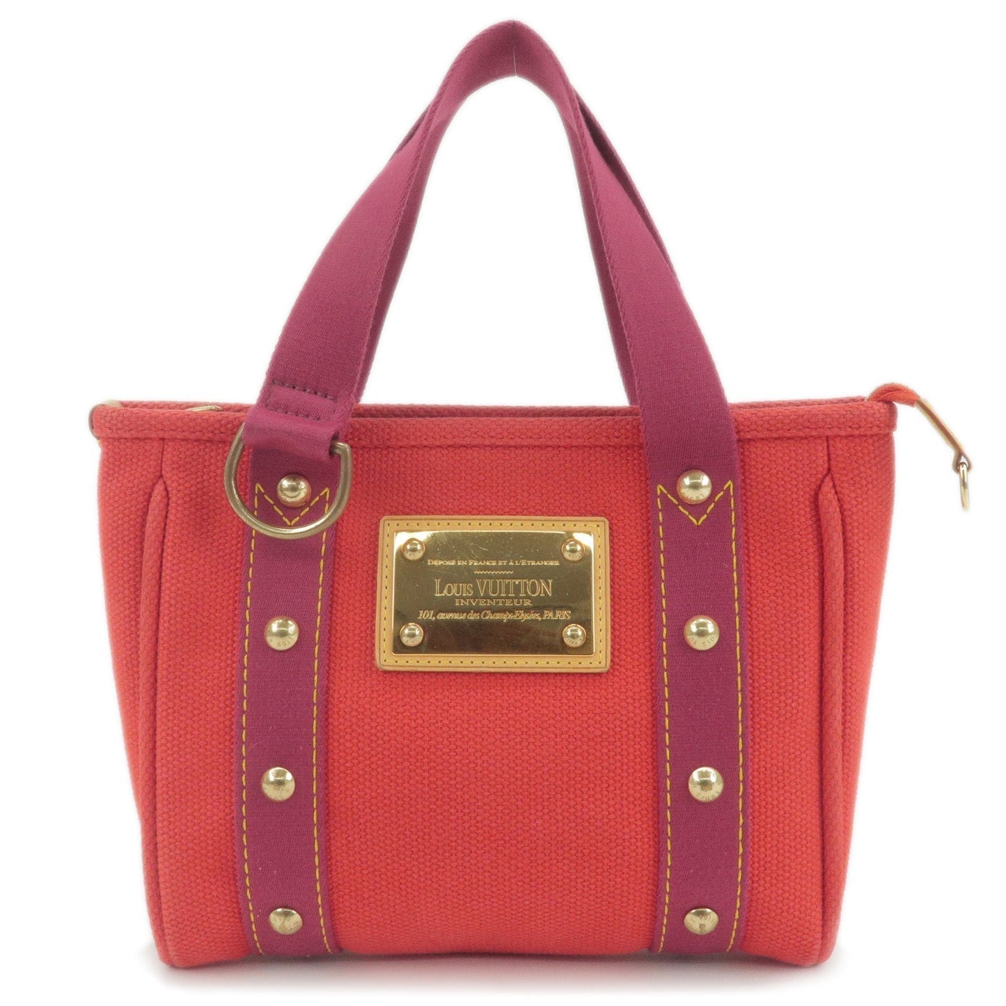 Louis Vuitton Antigua Cabas PM Hand Bag Rouge Red