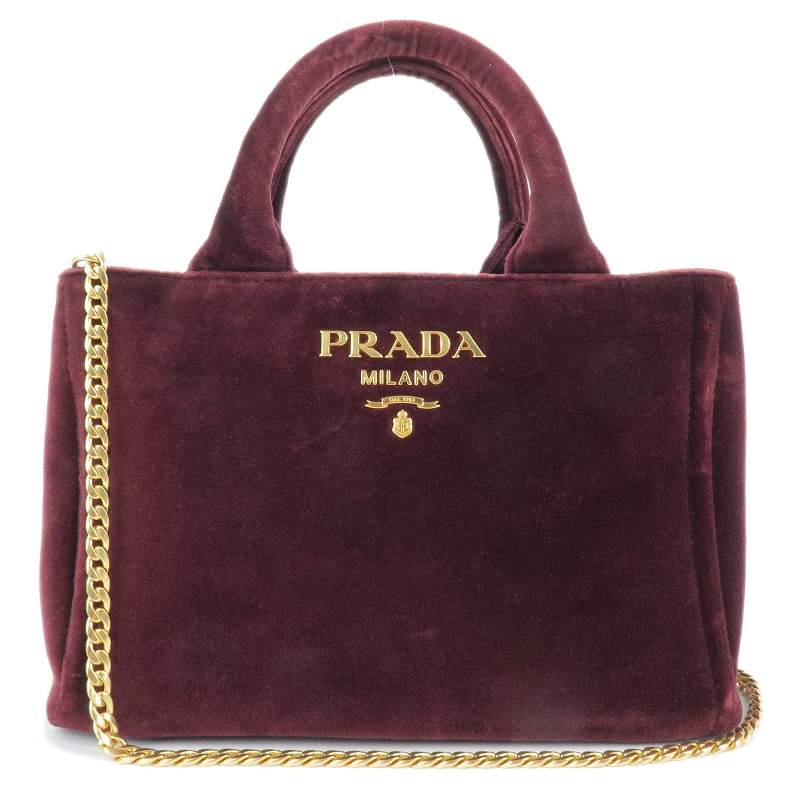 Prada Velour Canapa Mini 2Way Hand Bag Shoulder Bag