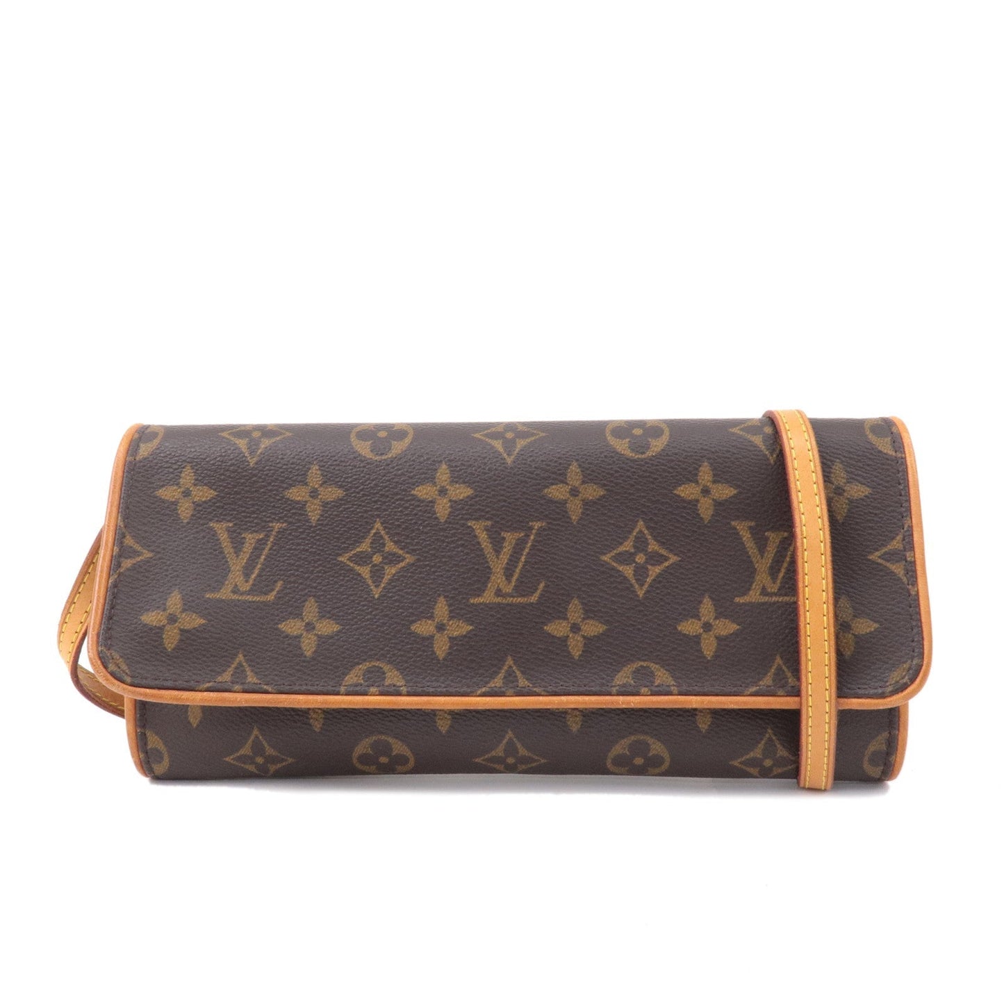 Louis Vuitton Monogram Pochette Twin GM 2Way Bag Brown