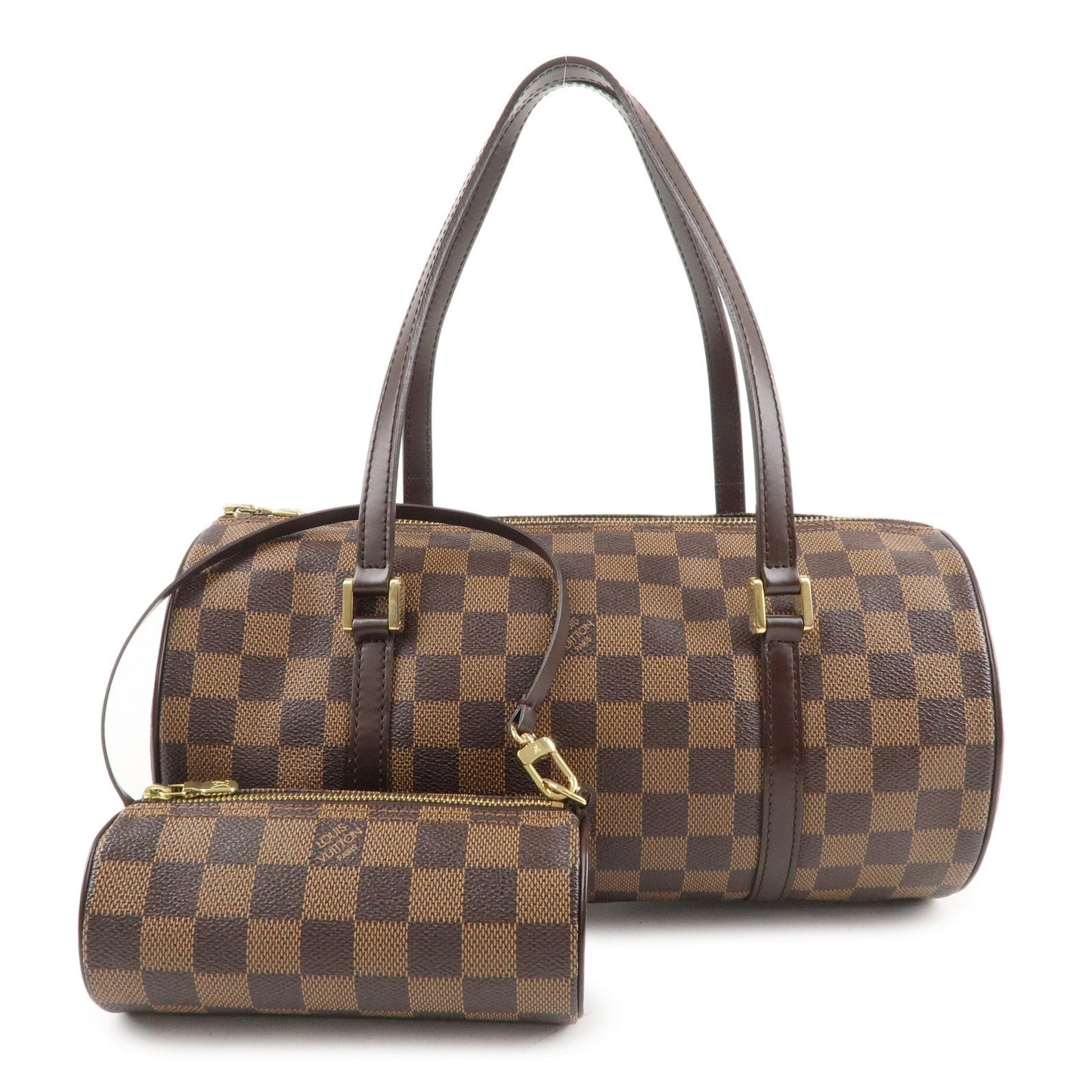 Authe Louis Vuitton Damier Papillon 30 Hand Bag & Pouch Brown