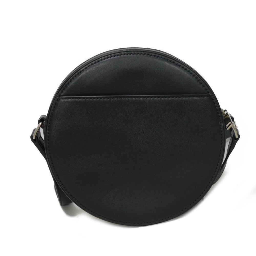 CELINE Shoulder Bag. Calfskin Black x white logo studs Round Mini Bag Women(Unisex)