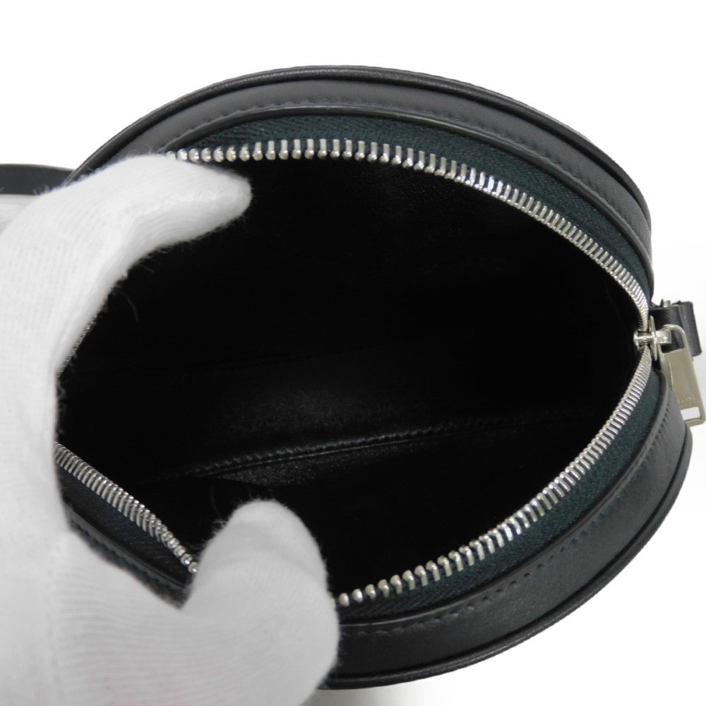 CELINE Shoulder Bag. Calfskin Black x white logo studs Round Mini Bag Women(Unisex)