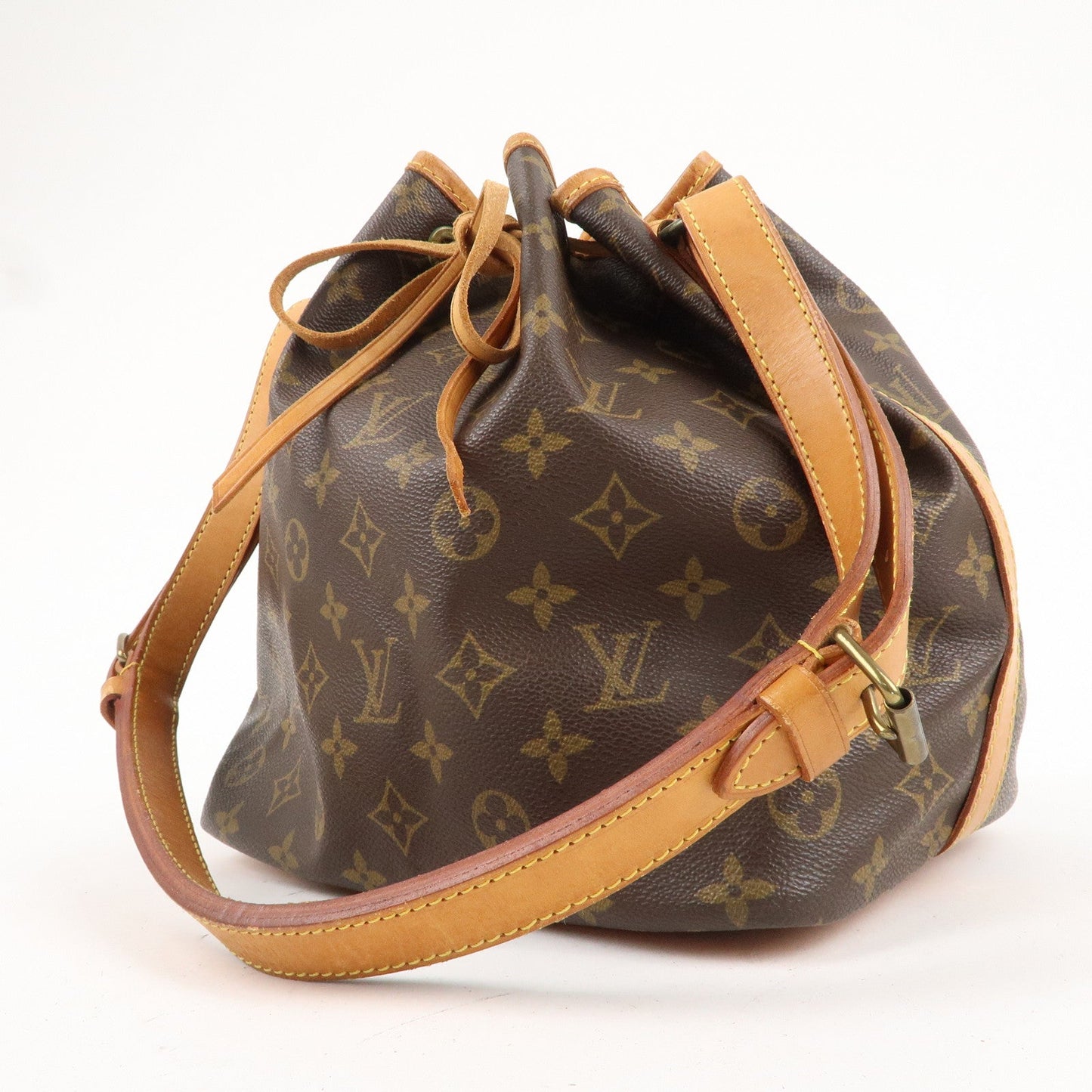 Louis Vuitton Monogram Petit Noe Shoulder Bag Brown