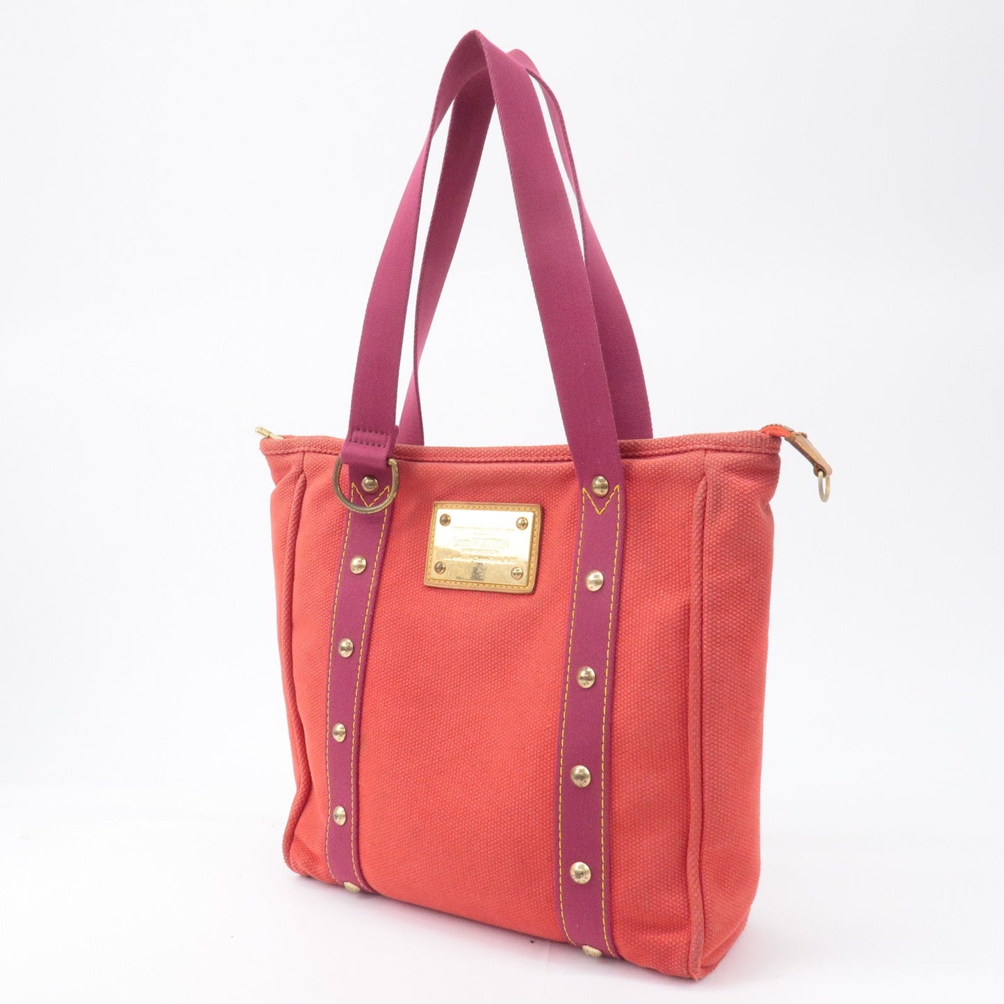 Louis Vuitton Antigua Cabas MM Tote Bag Hand Bag Rouge